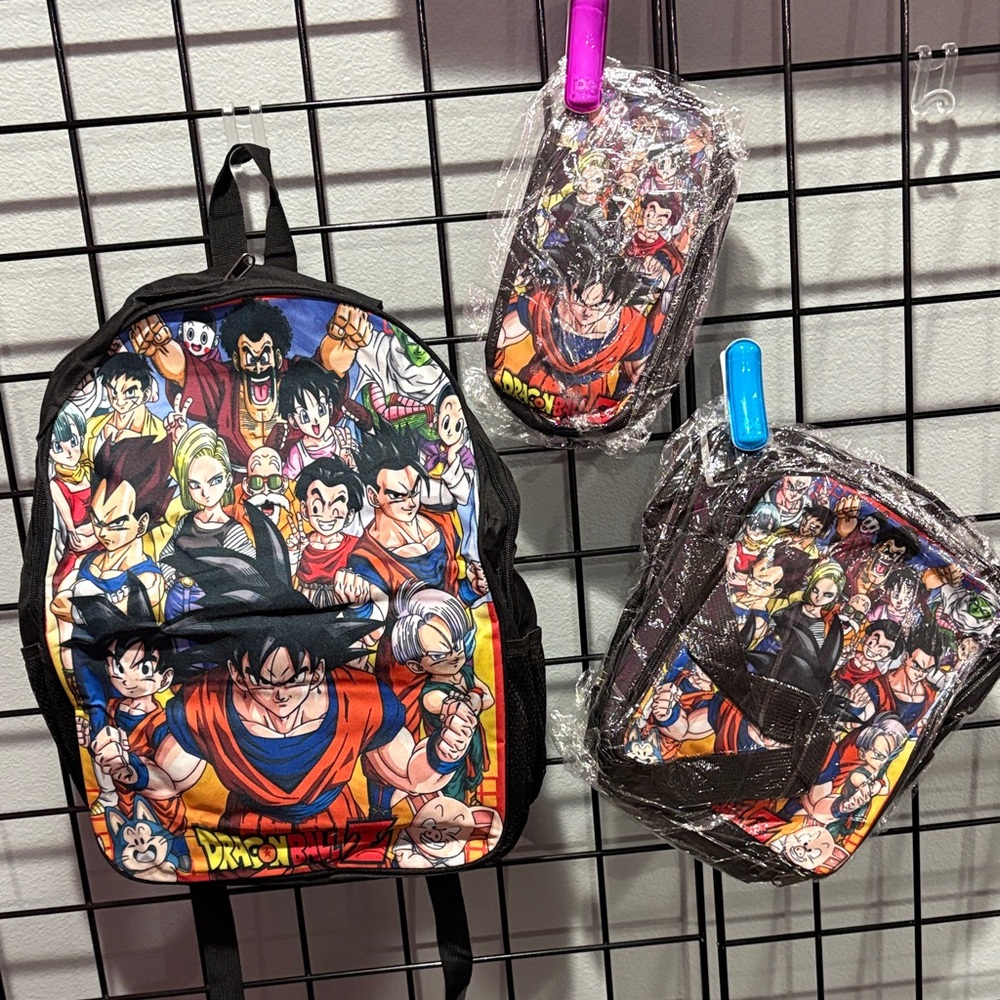 Dragon Ball Z Character Print Backpack Set